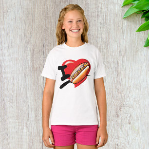 Ik hou van hotdogs meisjes T-shirt