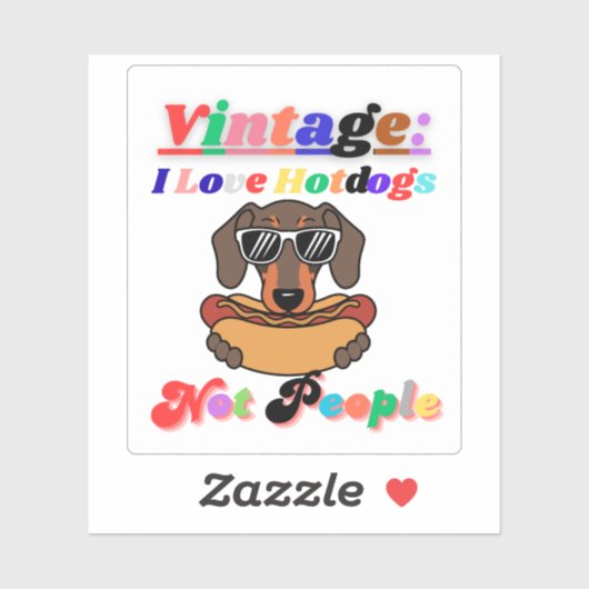Ik hou van Hotdogs, niet van mensen  Sticker (Vel)