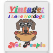 Ik hou van Hotdogs, niet van mensen  Sticker (Voorkant)