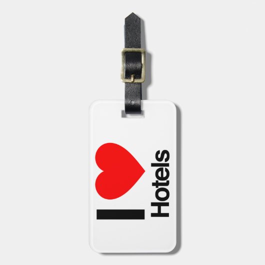 ik hou van hotels bagagelabel (Voorkant verticaal)