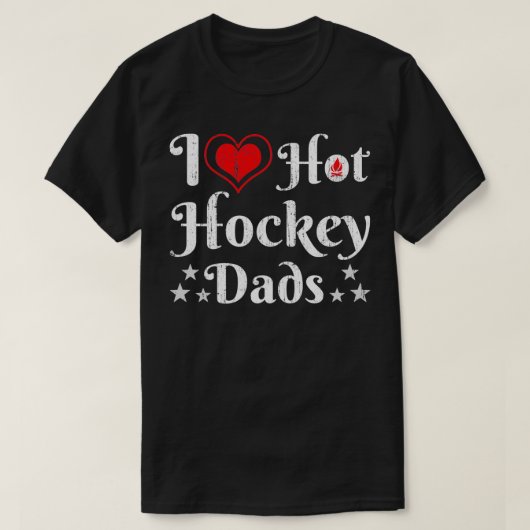 Ik hou van hothockeydads Hockey-liefhebbers T-shirt (Design voorkant)