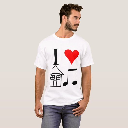 Ik hou van House Music T-shirt (Voorkant volledig)