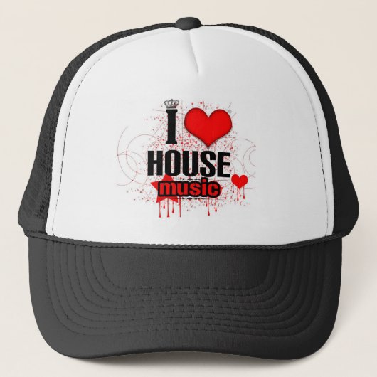 Ik hou van House Music Trucker Pet (Voorkant)