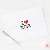 Ik hou van House muziek Ronde Sticker (Envelop)