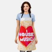Ik hou van housemuziek schort (Gedragen)