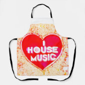 Ik hou van housemuziek schort (Voorkant)