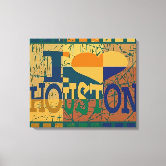 Ik hou van Houston en pop kunst Canvas Afdruk (Voorkant)