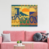 Ik hou van Houston en pop kunst Canvas Afdruk (Insitu (Woonkamer))
