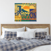 Ik hou van Houston en pop kunst Canvas Afdruk (Insitu (Slaapkamer))