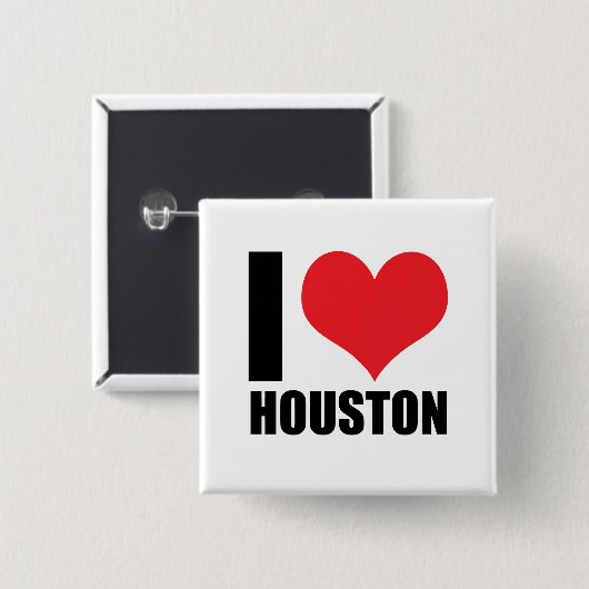 Ik hou van Houston Vierkante Button 5,1 Cm (Voorkant /achterkant)
