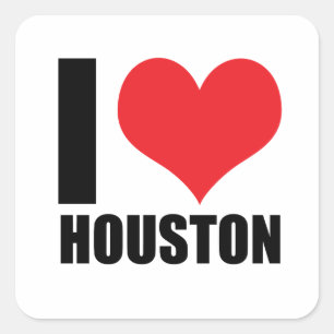 Ik hou van Houston Vierkante Sticker