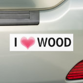 Ik hou van hout bumpersticker (Op auto)