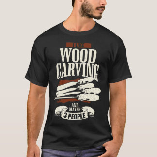 Ik hou van houtkarving en misschien 3 mensen t-shirt