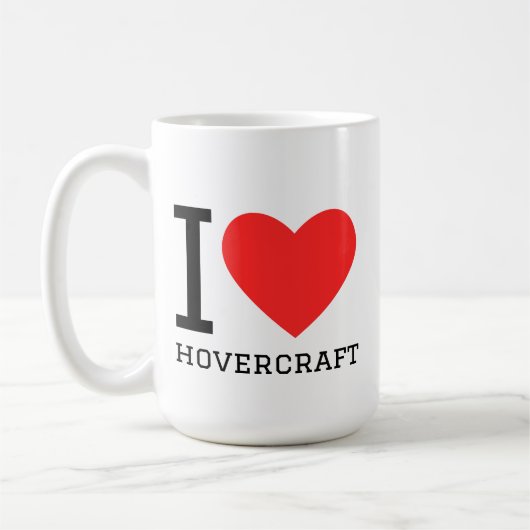 Ik hou van hovercraft koffiemok (Links)