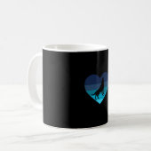 Ik hou van Howling Wolves Retro Heart Koffiemok (Voorkant links)