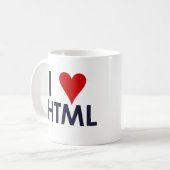 Ik hou van HTML - site.com Koffiemok (Voorkant links)