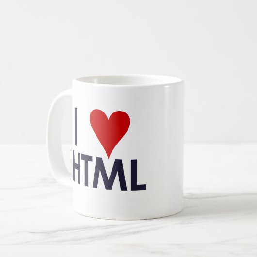 Ik hou van HTML - site.com Koffiemok (Voorkant links)