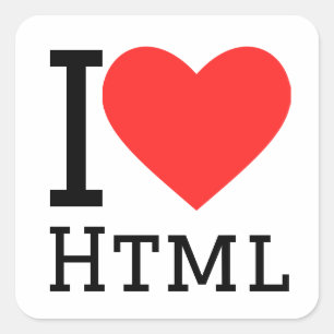 Ik hou van html vierkante sticker
