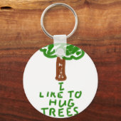 Ik hou van Hug Trees Sleutelhanger (Voorkant)