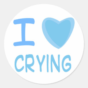 Ik hou van huilen ronde sticker
