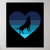 Ik Hou Van Huilende Wolven Retro Hart