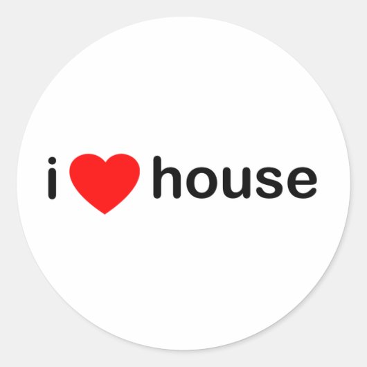 Ik hou van huis ronde sticker (Voorkant)