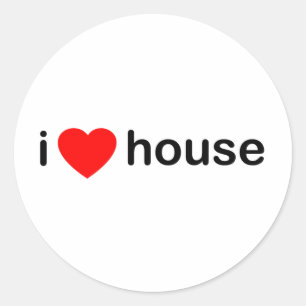 Ik hou van huis ronde sticker