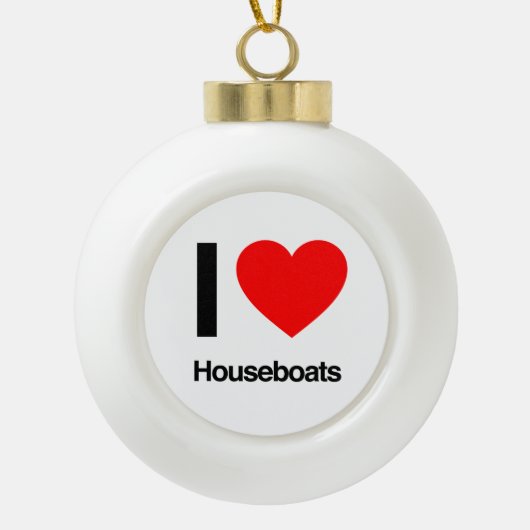 ik hou van huisboten keramische bal ornament (Voorkant)