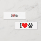 Ik hou van huisdier - Kies achtergrondkleur Mini Visitekaartje (Voorkant / Achterkant)