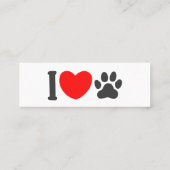 Ik hou van huisdier - Kies achtergrondkleur Mini Visitekaartje (Achterkant)
