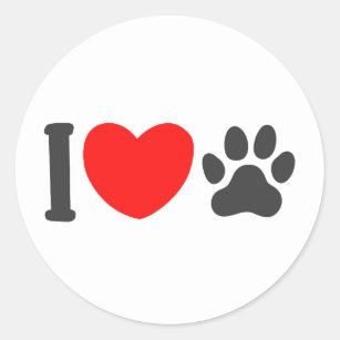 Ik hou van huisdier - Kies achtergrondkleur Ronde Sticker