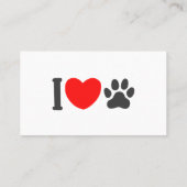 Ik hou van huisdier - Kies achtergrondkleur Visitekaartje (Achterkant)