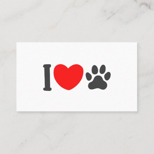 Ik hou van huisdier - Kies achtergrondkleur Visitekaartje (Achterkant)