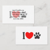 Ik hou van huisdier - Kies achtergrondkleur Visitekaartje (Voorkant / Achterkant)