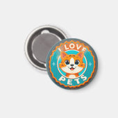 Ik hou van huisdieren knappe kat magneet (Voorkant / Achterkant)