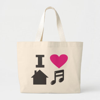 Ik hou van huismuziek grote tote bag