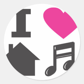 Ik hou van huismuziek ronde sticker