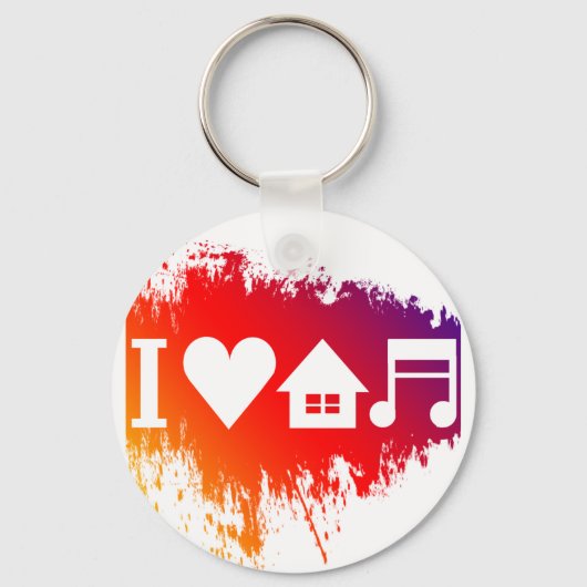 Ik hou van huismuziek sleutelhanger (Voorkant)