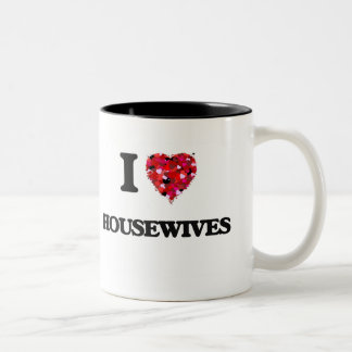 Ik hou van huisvrouwen tweekleurige koffiemok