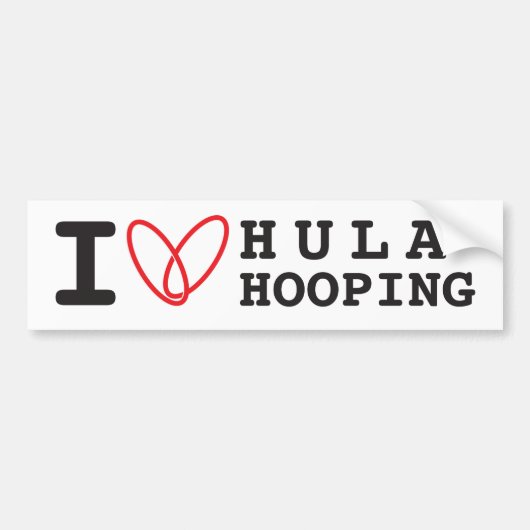 Ik hou van Hula Hooping bumpersticker (Voorkant)