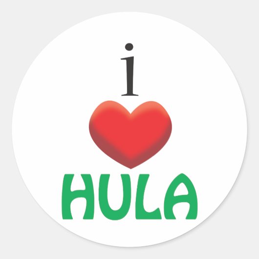 IK HOU VAN HULA RONDE STICKER (Voorkant)