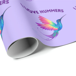 Ik hou van Hummers Exotische Regenboog Hummingbird Cadeaupapier