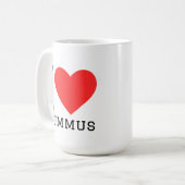 Ik hou van hummus koffiemok (Voorkant links)