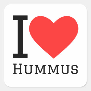 Ik hou van hummus vierkante sticker