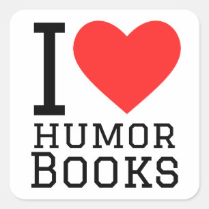 Ik hou van humor boeken vierkante sticker