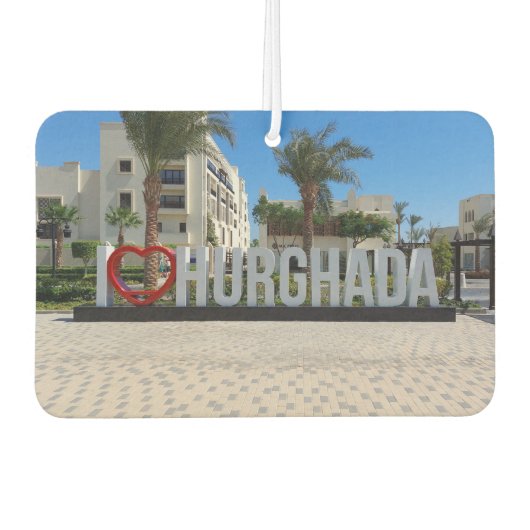 Ik hou van Hurghada Egypt Vacation Souvenir Luchtverfrisser (Voorkant)
