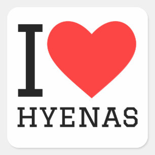 Ik hou van hyena's vierkante sticker