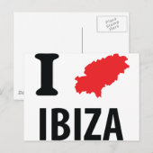 Ik hou van Ibiza contour icon Briefkaart (Voorkant / Achterkant)