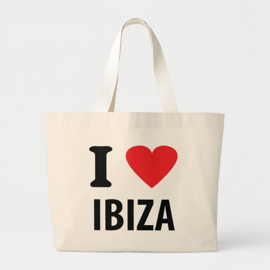 Ik hou van Ibiza icoon Grote Tote Bag (Voorkant)