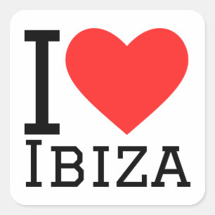 Ik hou van Ibiza Vierkante Sticker